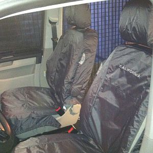 Inka's embroidered & waterproof gray seat covers